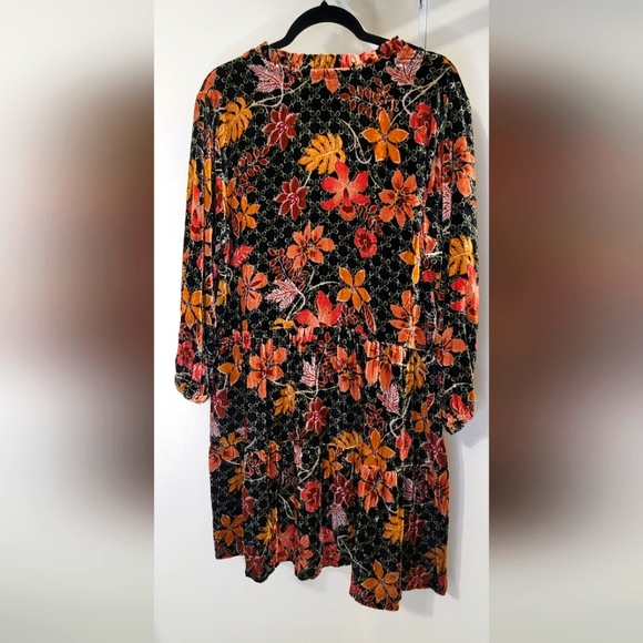 JOHNNY WAS JASMOON FLORE VELVET/SILK FIELD TIERED DRESS SIZE L BNWOT - Picture 6 of 14